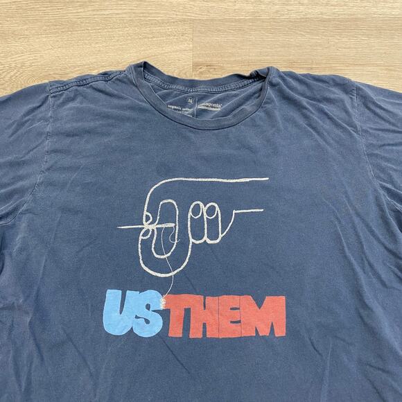 Rare Patagonia Us Them Stitch Organic Cotton T Shirt Men's M Gorpcore - Picture 2 of 9